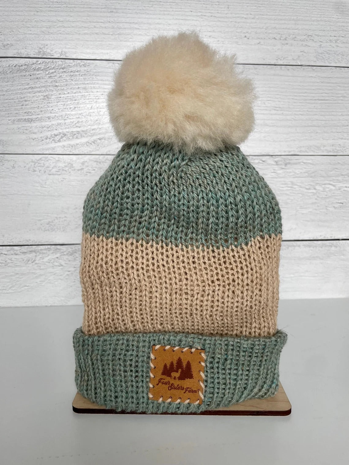 Luxurious Double Knit Alpaca Beanie with Alpaca pom